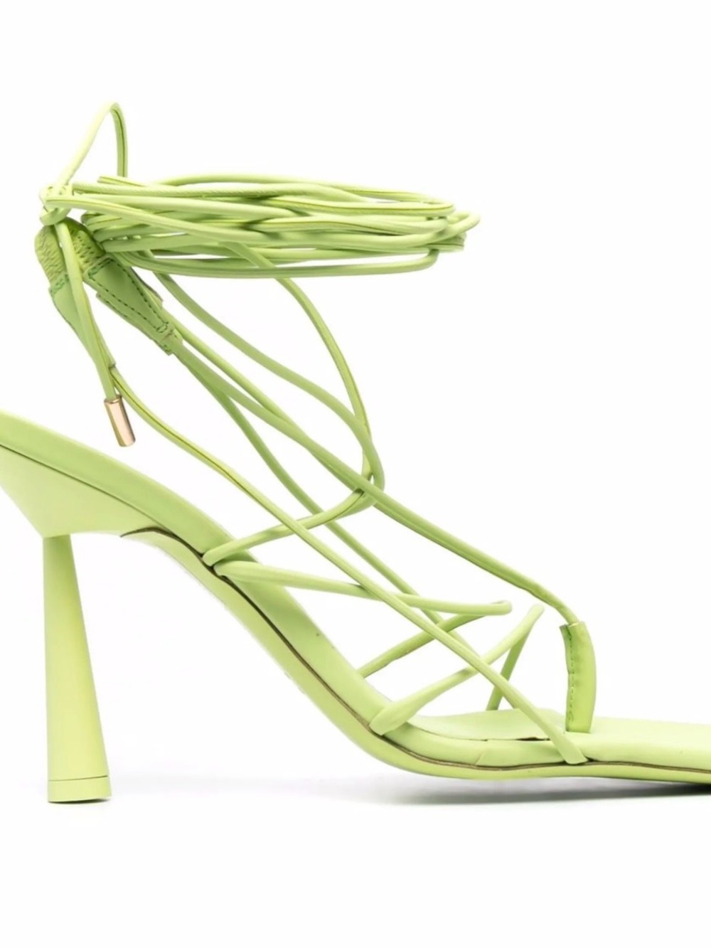 Gia Borghini Lime Green Strappy Lace-Up High Heel Sandal